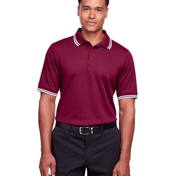 Men's CrownLux Performance® Plaited Tipped Polo Thumbnail