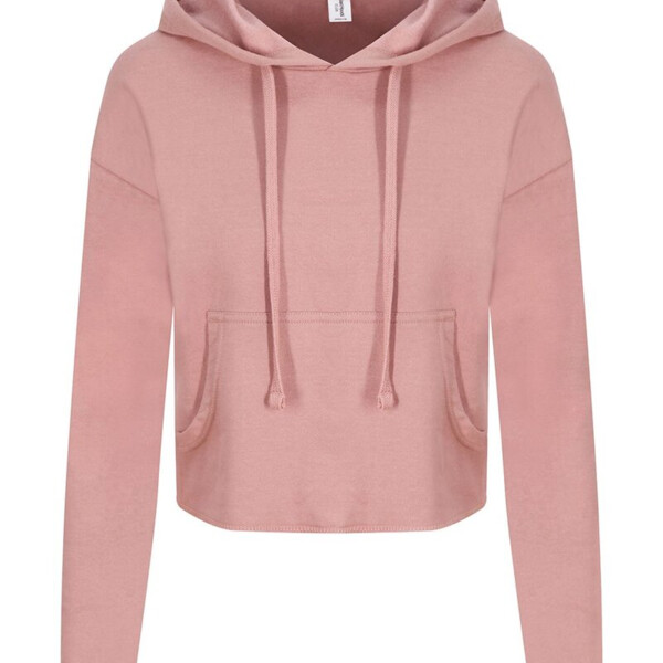 Women's Girlie Cropped Hooded Fleece with Pocket Thumbnail