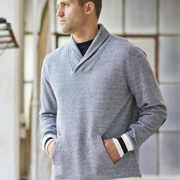 Men's Peppered Fleece Shawl Collar Sweatshirt Thumbnail