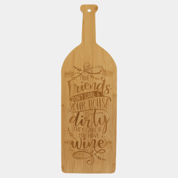 Bamboo Wine Bottle Cutting Board Thumbnail