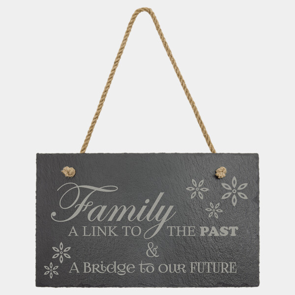 Rectangle Slate Decor with Hanger String (11 3/4" x 7" ) Thumbnail